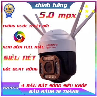 CAMERA PTZ YOOSEE 5.0 MPX 14 LED SIÊU SẮC NÉT, ĐÀM THOẠI 2 CHIỀU, ĐÊM CÓ MÀU, XEM ĐÊM NÉT