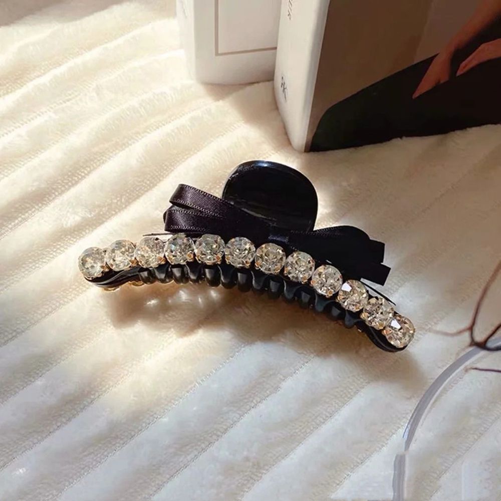 Kẹp Tóc Càng Cua Bằng Nhựa Đính Nơ Phong Cách Hàn Quốc Thanh Lịch Cho Nữ