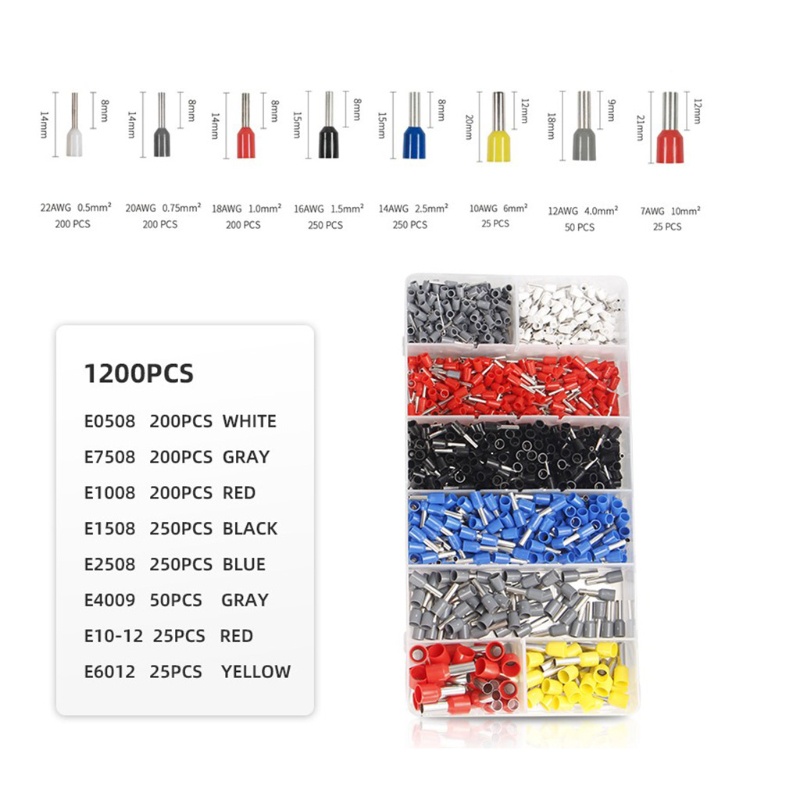 Set 1200 Đầu Nối Dây Kèm Kìm Uốn Dây Chuyên Dụng Cho Thợ Điện