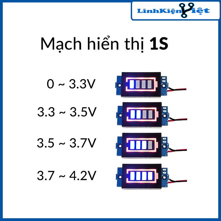 Module, mạch hiển thị dung lượng pin 1S 3.7-4.2V, 3S 12.6V