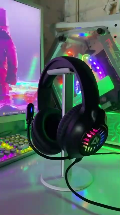 Tai Nghe Máy Tính Có Mic Headphone Chụp Tai Gaming Led Rgb VSP GH-X1 Có Dây - Tai Nghe Vi Tính Laptop Chơi Game | BigBuy360 - bigbuy360.vn