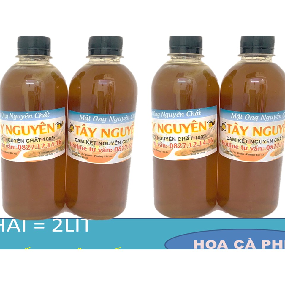 Mật ong nguyên chất hoa rừng Tây Nguyên - 2 lít - Khai thác tự nhiên, Cam kết Nguyên Chất 100%