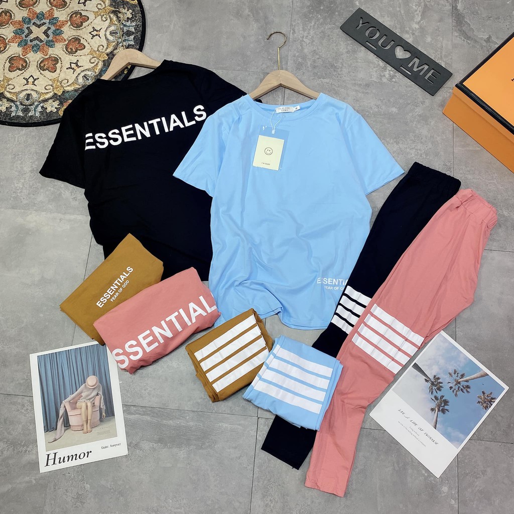 Bộ cotton áo rộng + quần sọc đùi ( kèm ảnh thật, video ) | BigBuy360 - bigbuy360.vn