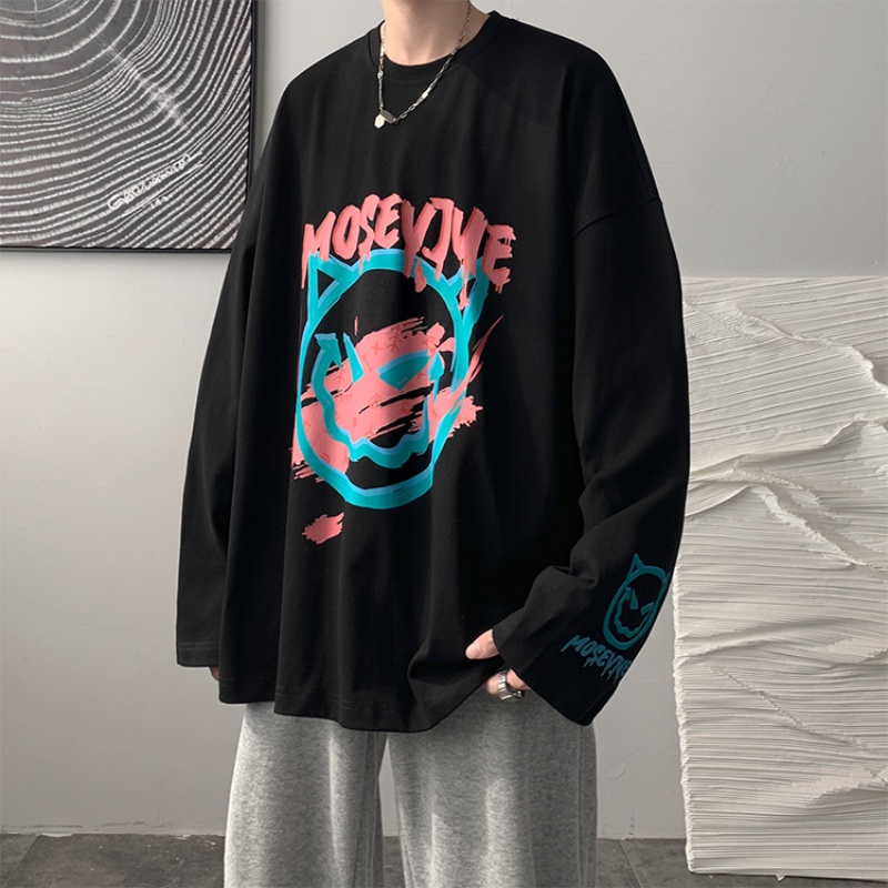 Áo thun tay dài cổ tròn size M-5XL thời trang mùa thu cho nam