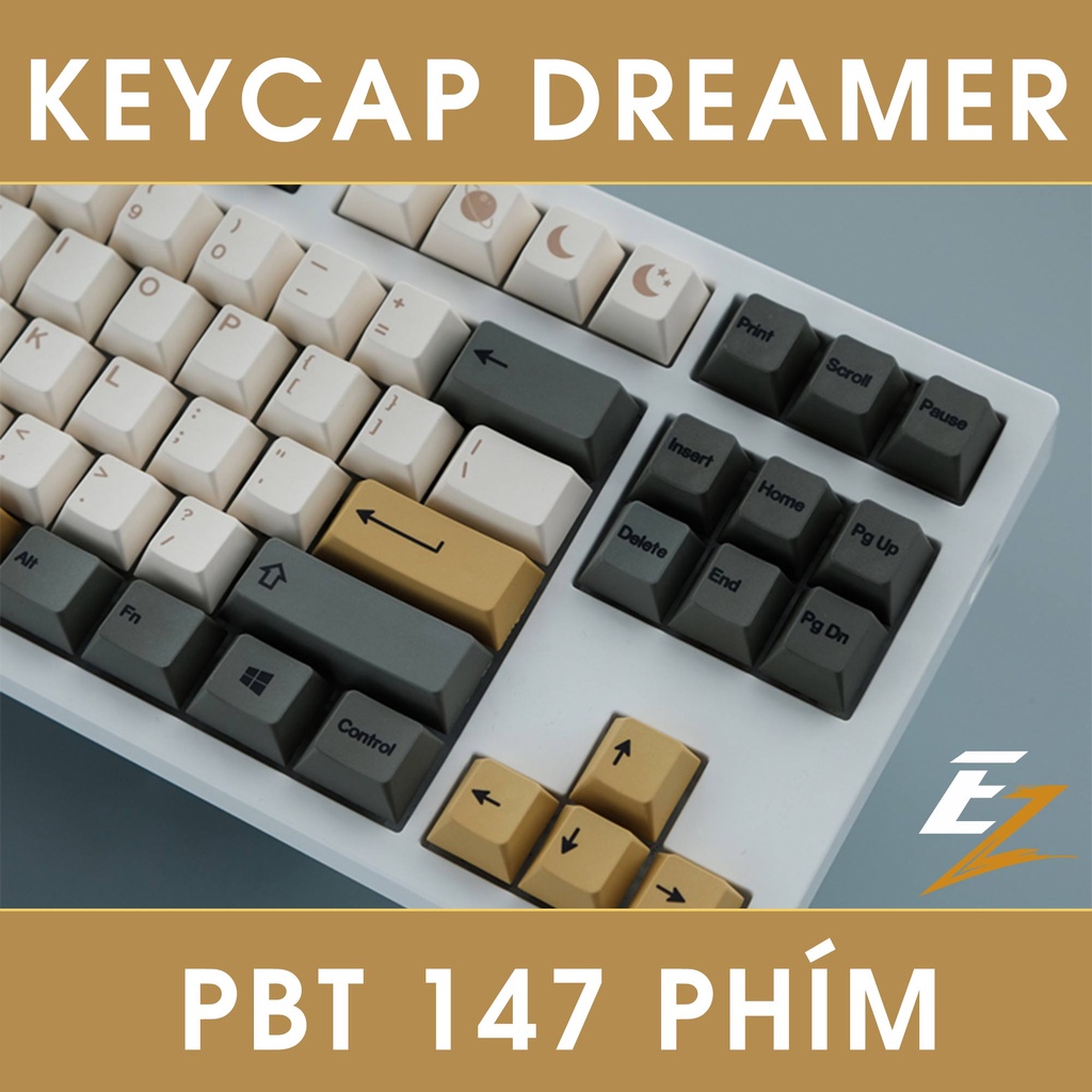Keycap Cho Bàn Phím Cơ Dreamer Thick PBT Dyesub 147 Phím Cherry Profile Của EZPC