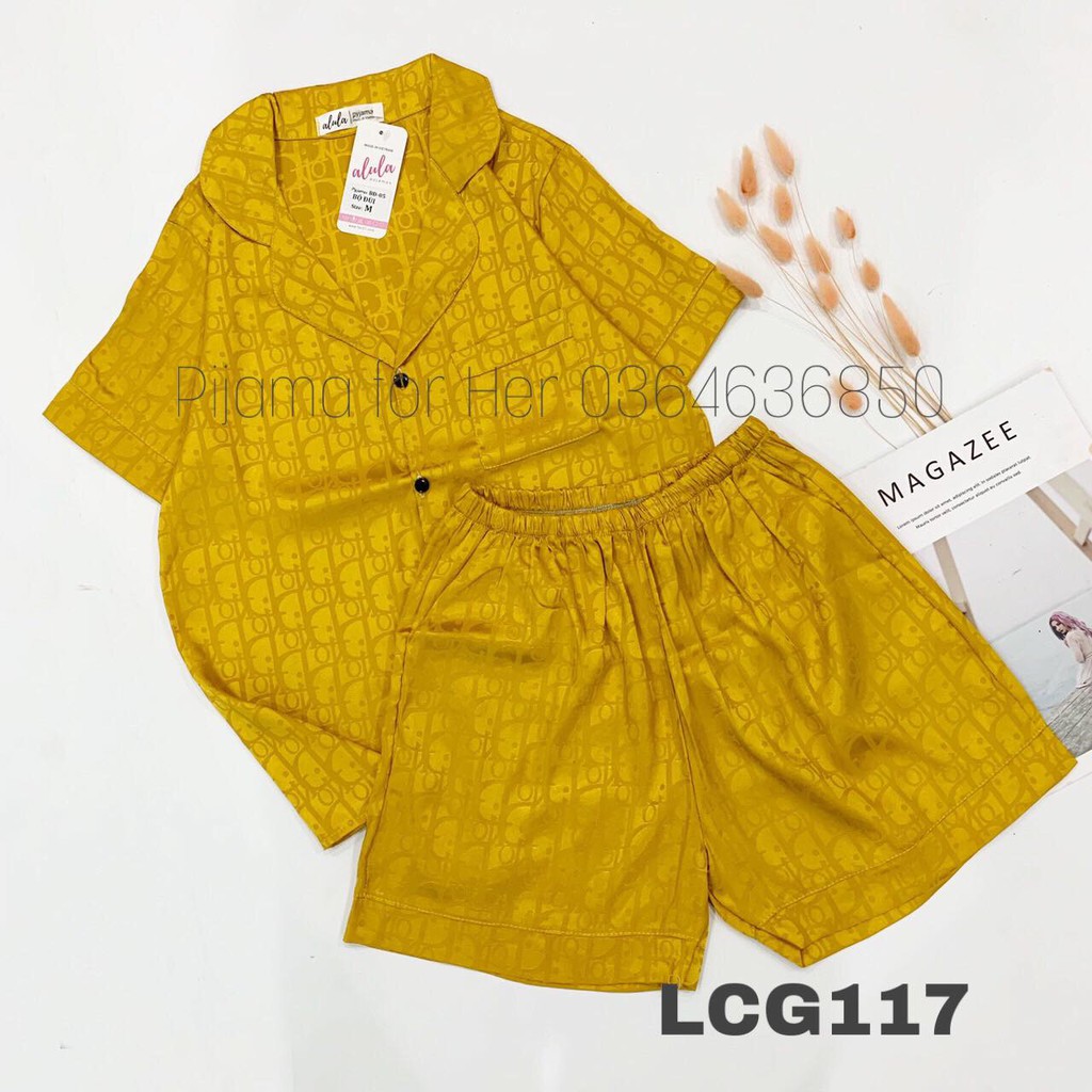 Bộ pizama mặc nhà Pijama lụa Gấm Đùi cao cấp sang mịn đẹp