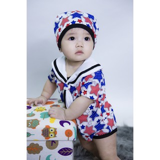 Bộ Bodysuit Hải Quân Rơi Ngôi Sao Cho Bé - Mihababy - BDSTNHAIQUAN_ROINGOISAO