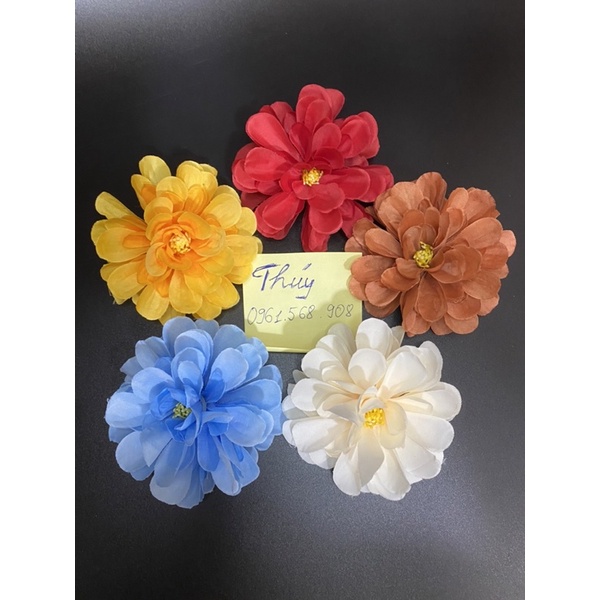 Đầu bông hoa cúc mặt trời vải V02 - 10cm lụa hàng đẹp | Phụ kiện trang trí