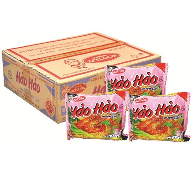 Thùng 30 gói mì hảo hảo tôm chua cay 75g - date 20/12