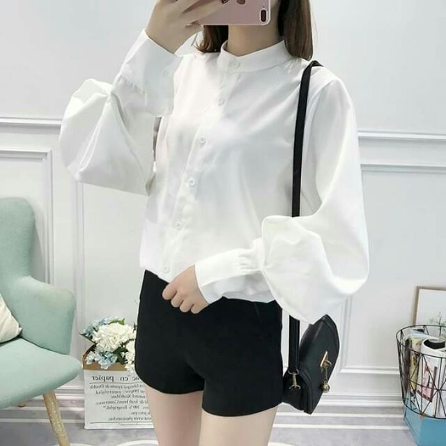 Áo sơ mi nữ tay phồng (có ảnh thật)