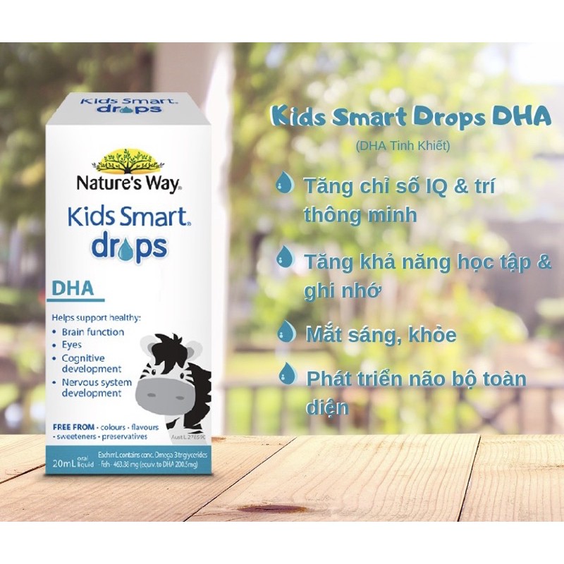DHA dạng giọt Nature’s Way Kid Smart DHA Drops 20ml Úc,Thực phẩm chức năng ÚC dành cho bé