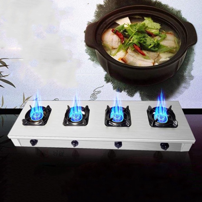Bếp gas nấu mì cay 4 họng, 4 cửa