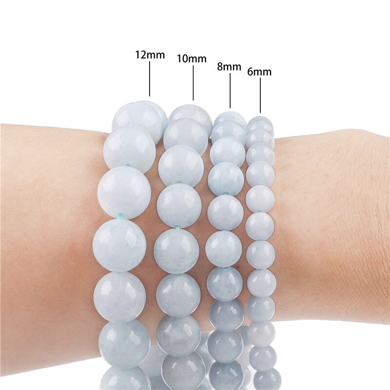 Ngọc bích 6/8/10/12mm để tự làm phụ kiện trang sức khuyên tai vòng tay dây chuyền