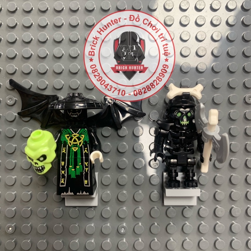 Minifigures Ninjago combo 2 mô hình lắp ráp nhân vật phản diện King Vangleis và black skeleton