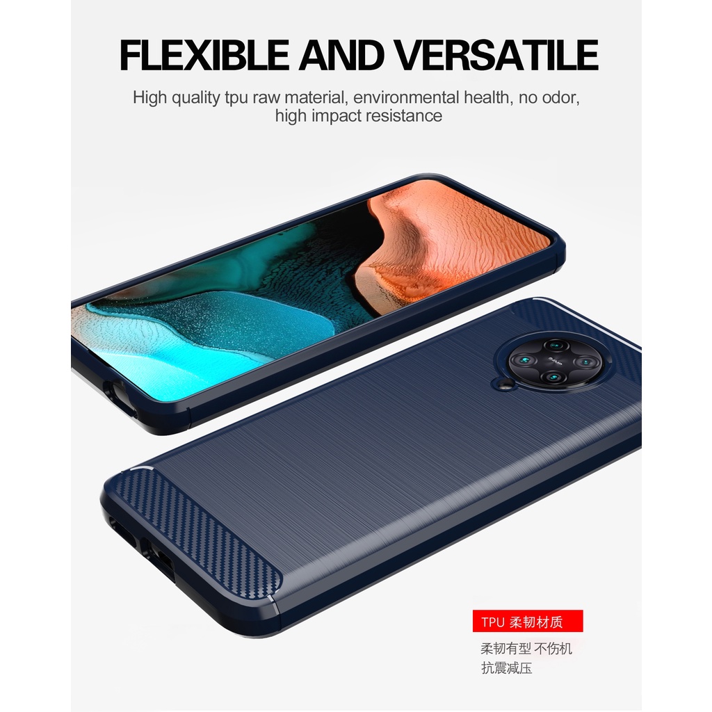 Ốp Điện Thoại Silicon tpu Mềm Chống Sốc In Họa Tiết Sợi Carbon Mượt Cho Mi Redmi K30 Pro Zoom Ultra Poco F2 Pro