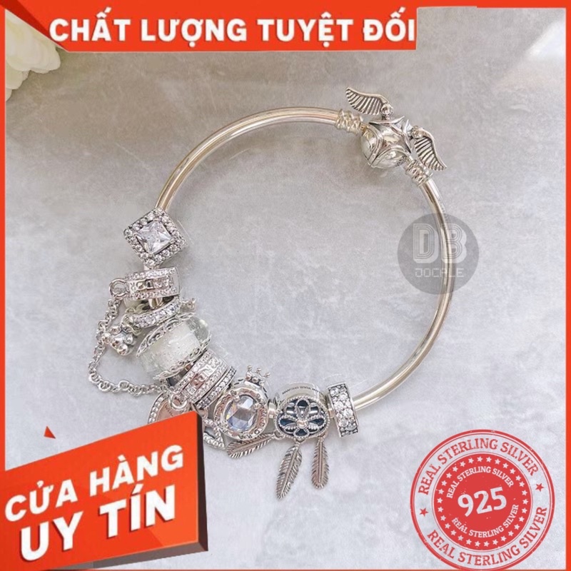 Set vòng charm bạc s925 Cao cấp màu trắng (CAM KẾT BẠC THẬT BỀN MÃI VỚI THỜI GIAN)