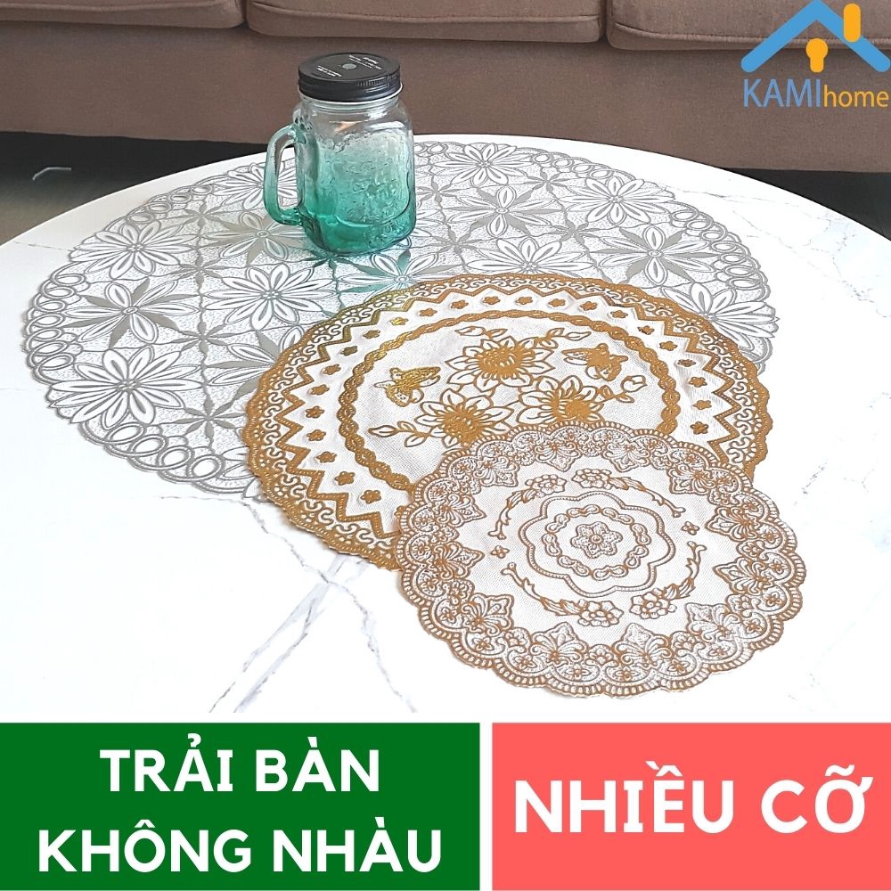 Khăn trải bàn chống nhàu chống bẩn hoa văn cổ điển ❤Chọn Hình và Cỡ❤