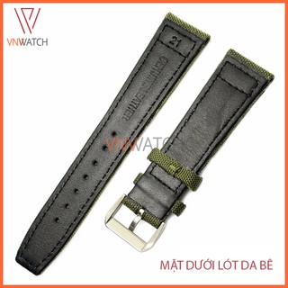 Dây đồng hồ vải dù pilot lót da cao cấp