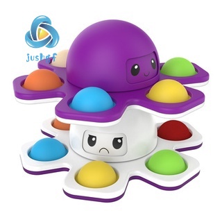 Pop it fidget toy  Spinner Bạch tuộc cảm xúc nhấn bong bóng thay đổi khuôn mặt quay đầu
