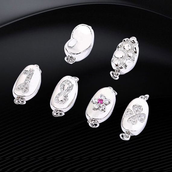 [K006] Phụ kiện trang sức (DIY) - Khóa Yên ngựa 6 mẫu nạm đá zircon cho vòng cổ vòng tay kiểu chuỗi