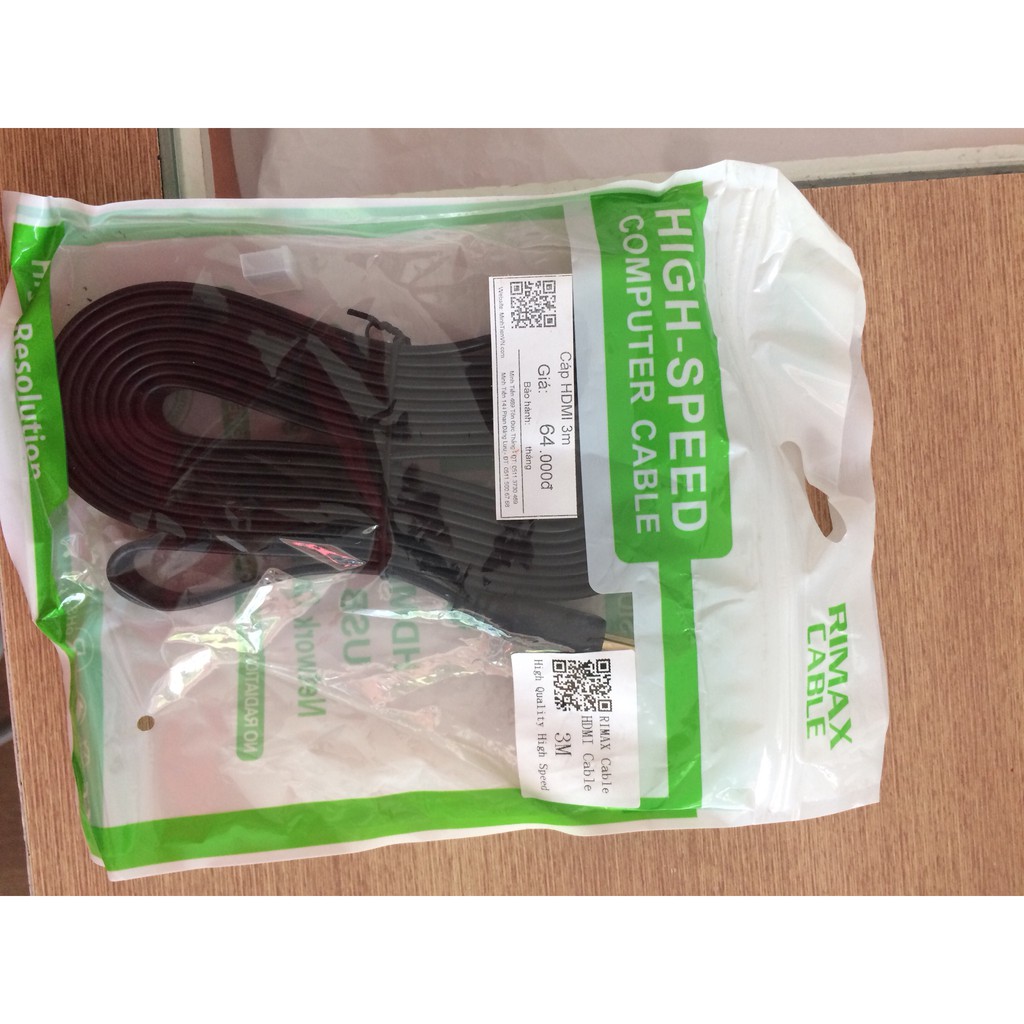 Cáp HDMI Dẹt 3m Rimax chính hãng giá rẻ
