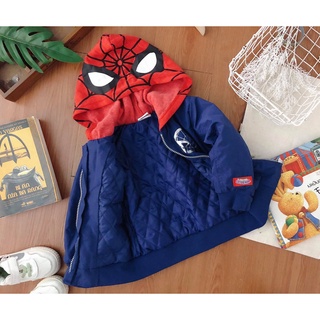 Áo khoác bomber có mũ spider đỏ cho bé