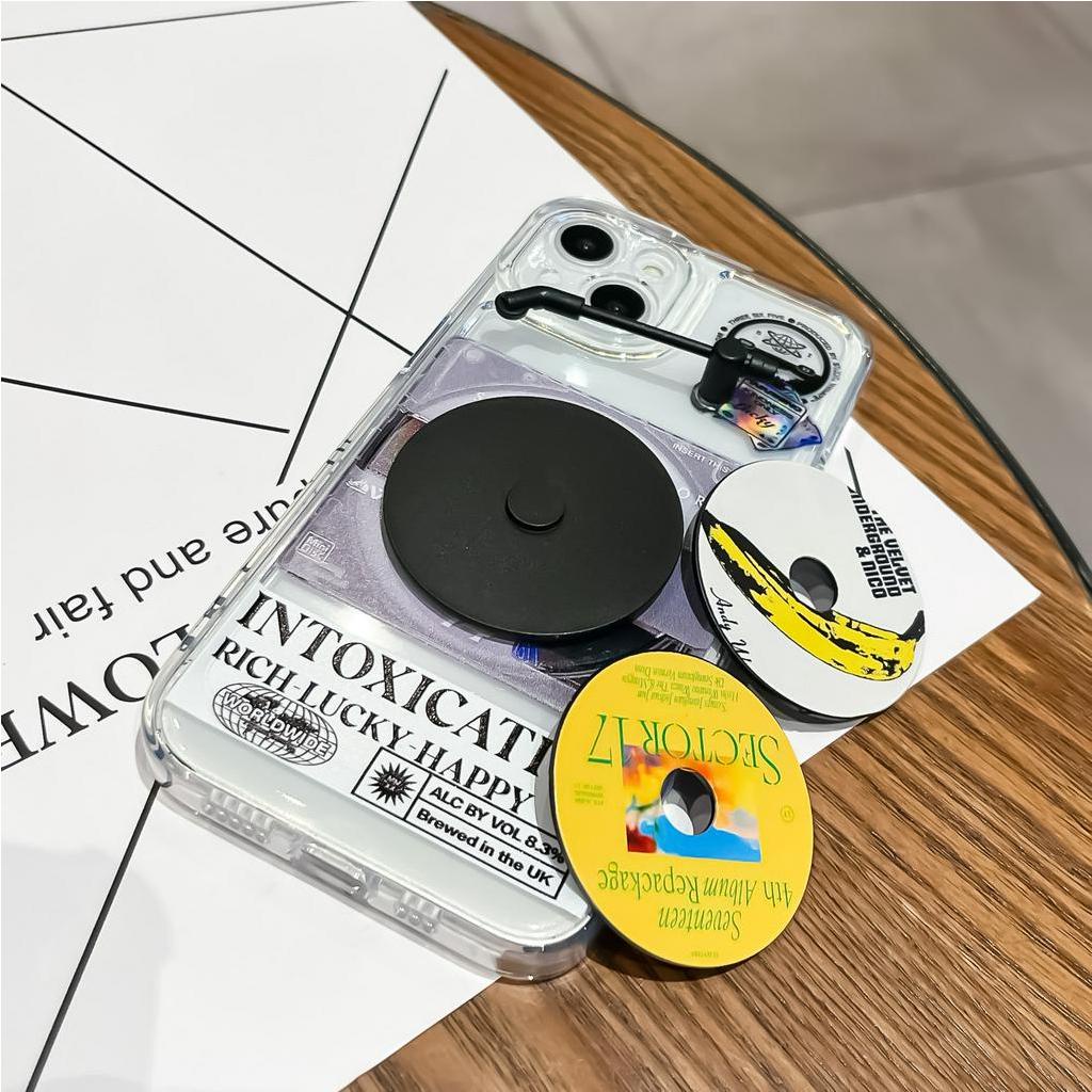 Bộ nhạc CD Player theo phong cách retro phụ kiện vỏ điện thoại phù hợp với vỏ điện thoại iPhone