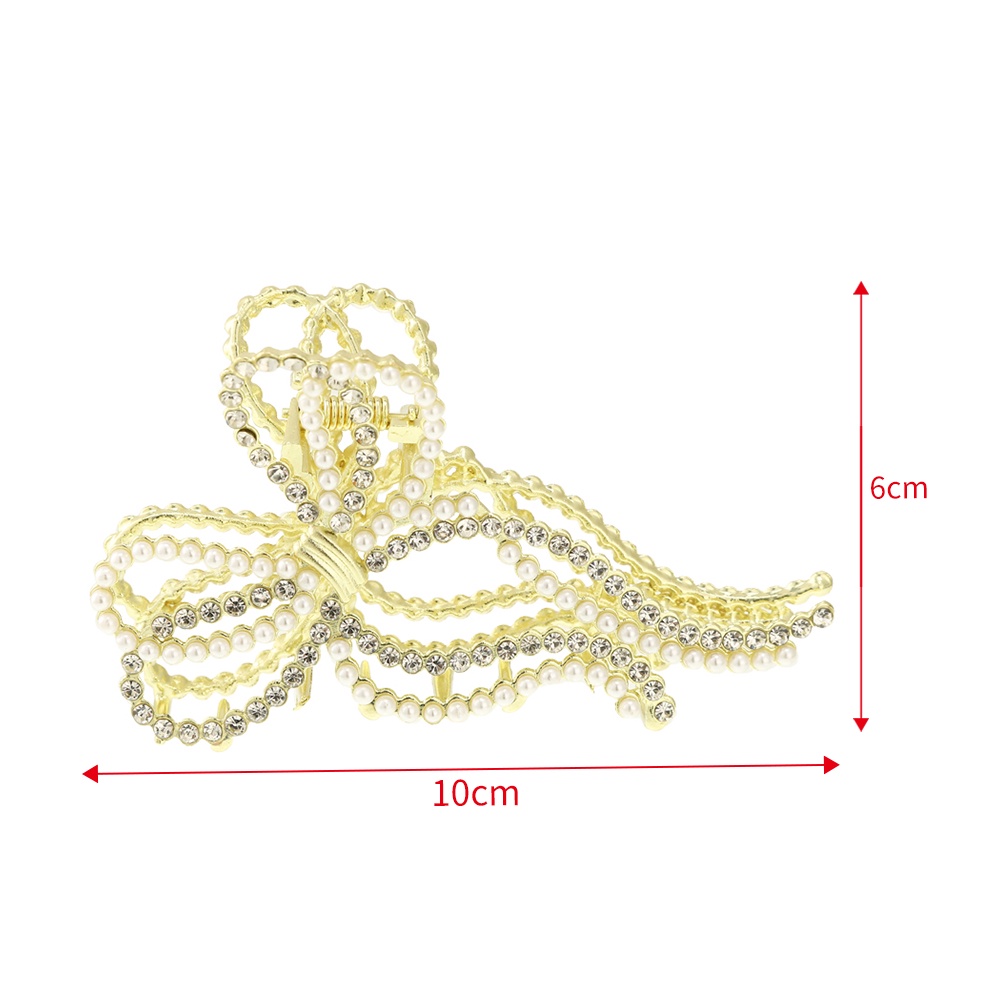 Kẹp tóc HAIMEIKANG hình chiếc nơ đính ngọc trai nhân tạo thời thượng