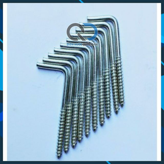 Bộ 10 Chiếc Vít chữ L bắt tường móc đồ, vít mắc màn, vít treo tranh đủ size kích thước