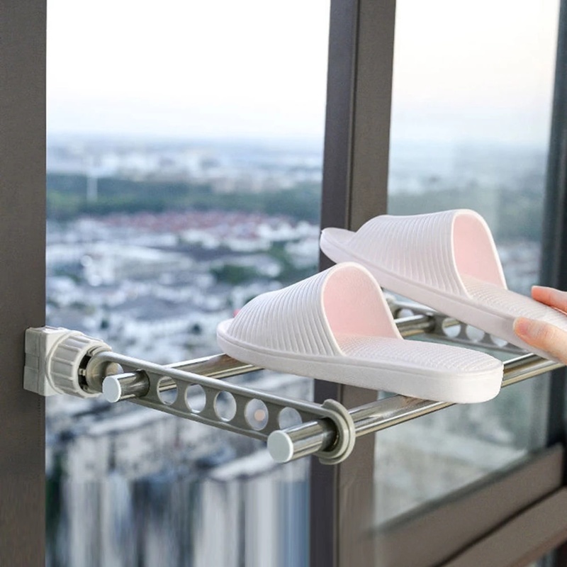Móc Treo Quần Áo Gắn Cửa Sổ 8 Lỗ Xoay Được