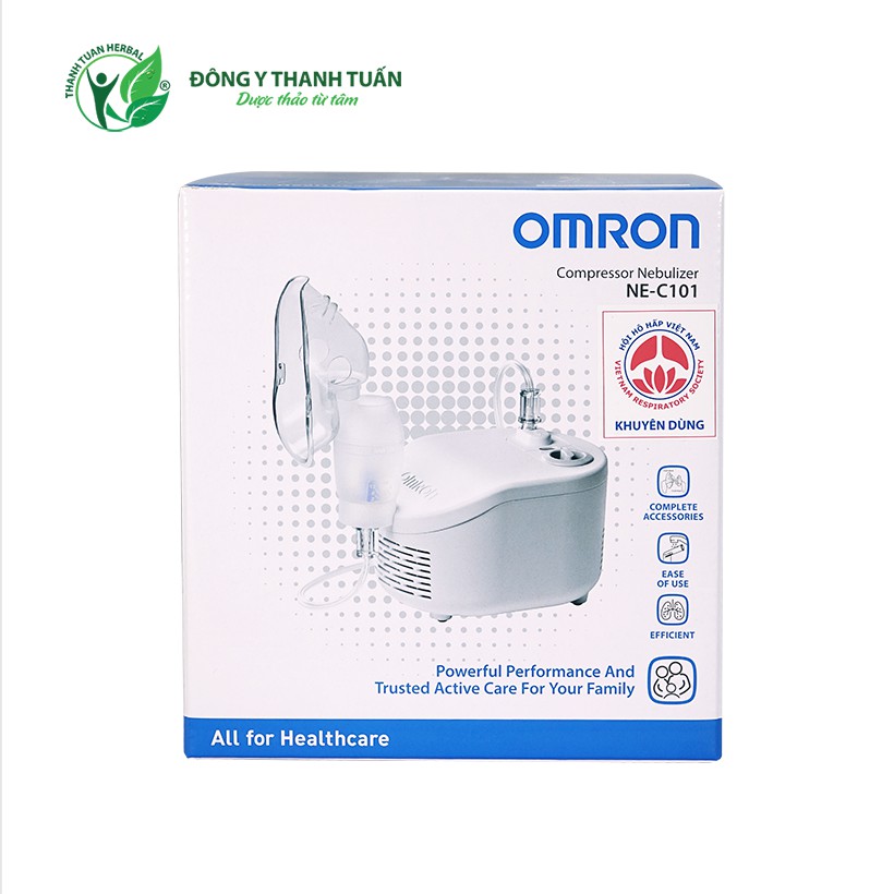 [Cao cấp] Máy xông mũi họng Omron NE-C101 Nhật Bản chính hãng + Tặng kèm nhiệt kế điện tử đầu mềm Takano