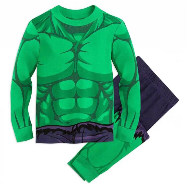Đồ ngủ Cotton Tay Dài In Hoạt Hình Hulk Dễ Thương Cho Bé Trai