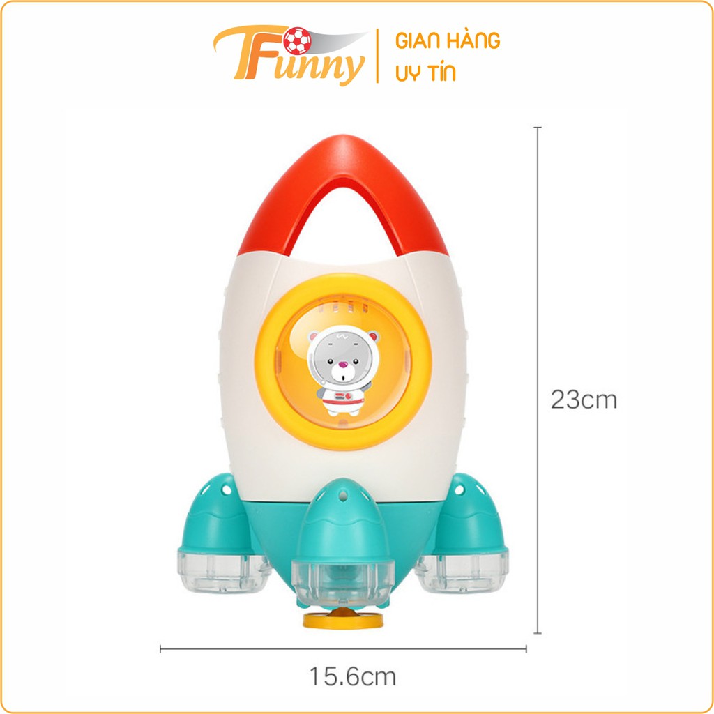 Tên Lửa Đồ Chơi Tắm Cho Bé Cao Cấp, Tàu Bay Phun Nước Xoay 360 ĐộT Funny, Cỡ To, Nhựa ABS Bền Bỉ, An Toàn