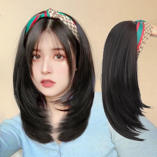 Bộ tóc giả ngắn bằng sợi chịu nhiệt tự nhiên cho nữ
