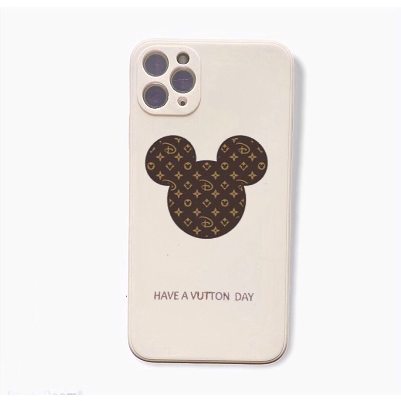 Ốp lưng iphone chuột micky cạnh vuông giả ip12 5/5s/6/6plus/6s/6splus/7/7plus/8/8plus/x/xr/xs/11/12/pro/max/plus/promax