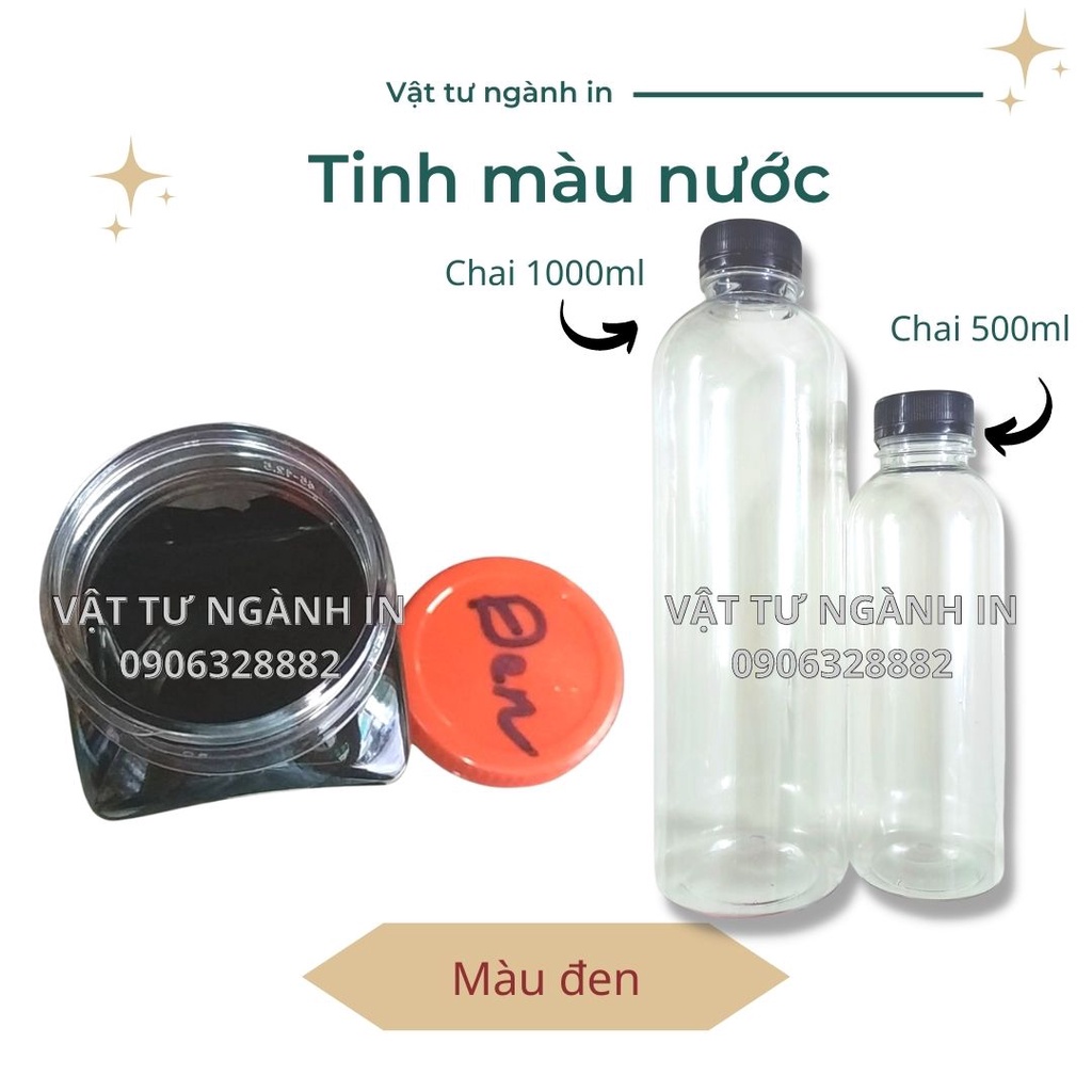 Chai 500ml Màu nước để tô tượng, pha sơn nước, vẽ màu, hội họa, in lụa trên vải, màu nguyên chất đậm đặc, không pha nước