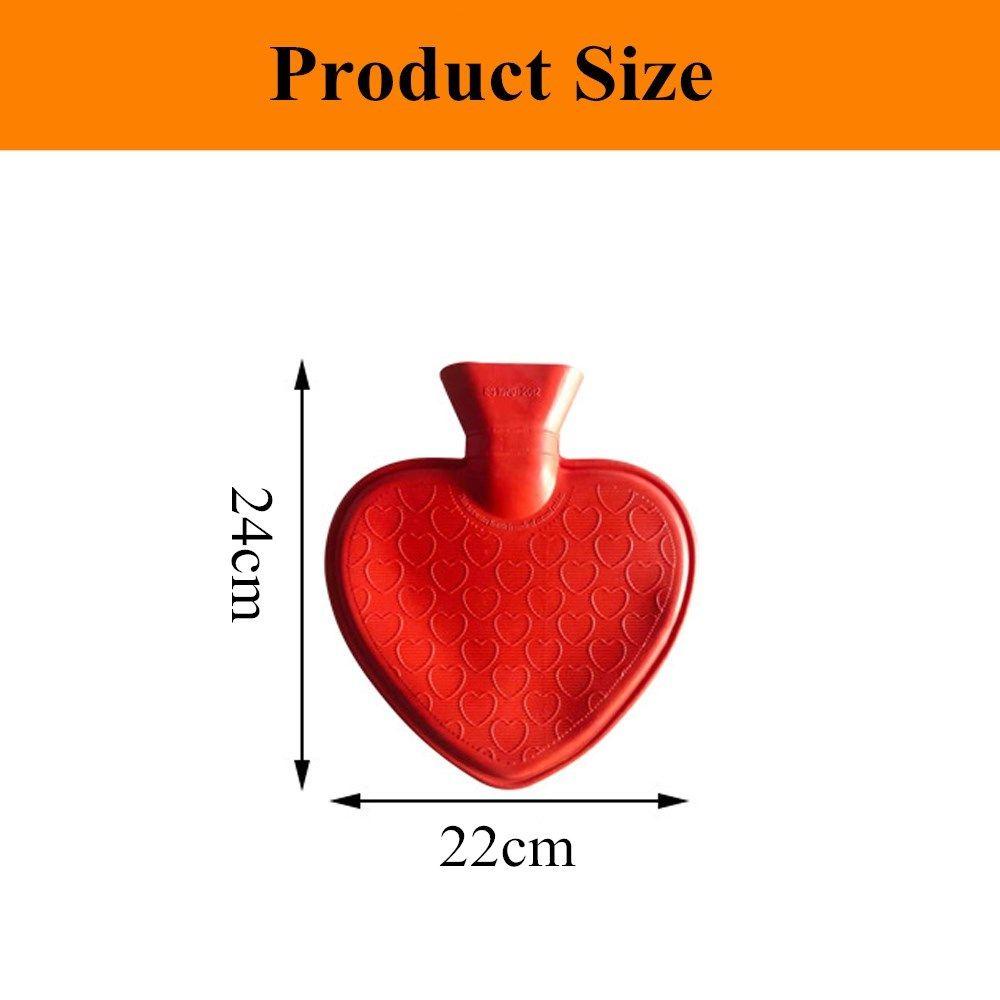 KRNY Bình Đựng Nước Nóng Lạnh 800ml Bằng Cao Su Với Vỏ Hình Trái Tim Tháo Rời