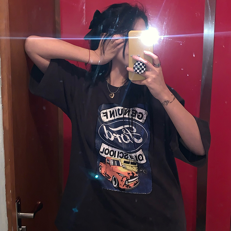 SUXI Áo Thun Nữ Ngắn Tay In Họa Tiết