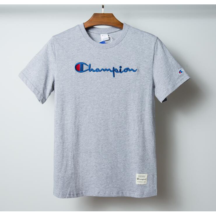 Áo Thun Cotton Tay Ngắn Thêu Chữ Champion Thời Trang Dành Cho Nam Và Nữ