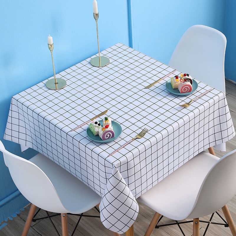 Phong Cách Bắc Âu Khăn Trải Bàn Vuông Khăn Trải Bàn Không Thấm Nước PVC Khăn Trải Bàn Chống Thấm Dầu Khăn Trải Bàn Cà Phê Phòng Khách