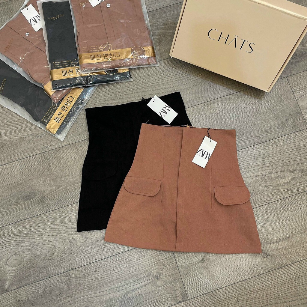Chân Váy Cạp Cao Chất Vintex Có 2 Túi Sườn, Chân Váy Body Lưng Cao Hack Chân Dài Miên Man Mã 5328