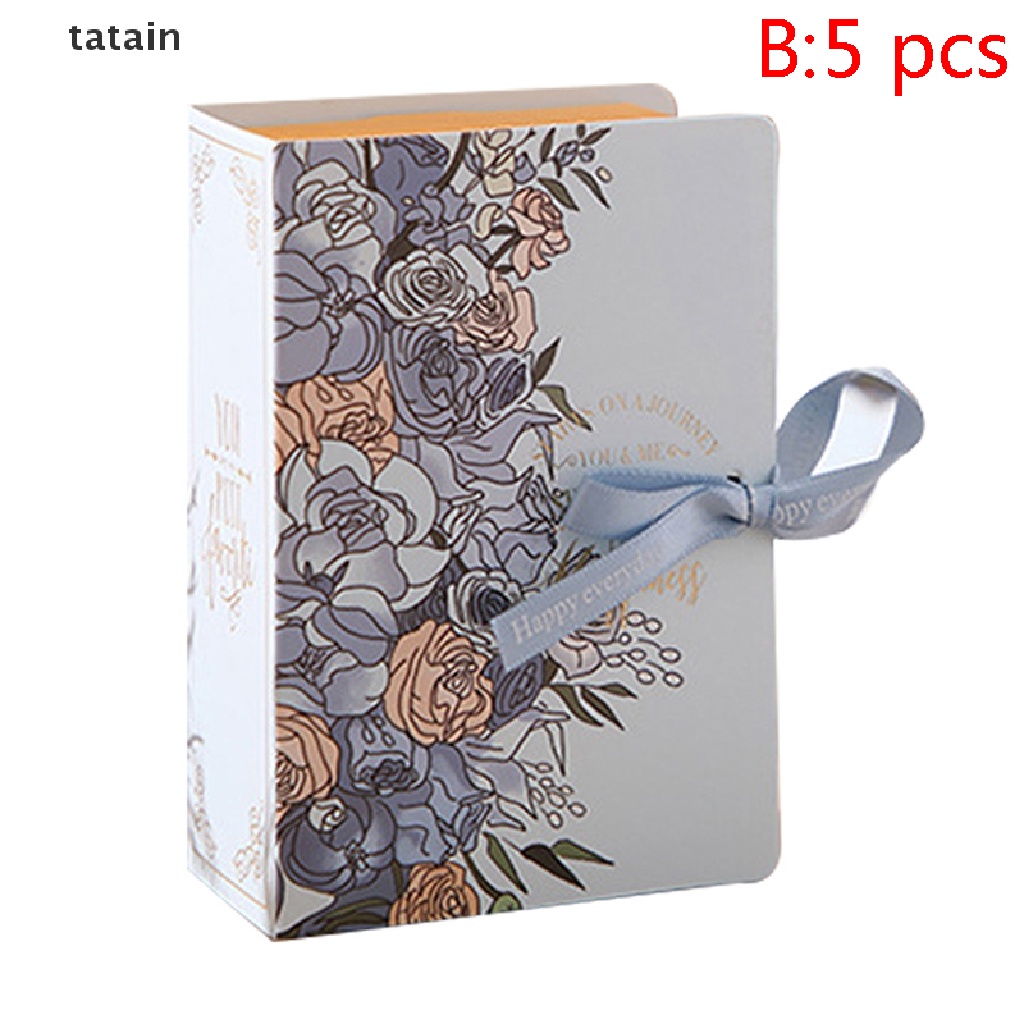 [TAT] 5pcs Creative Simple Book Shape Gift Box Creative Kraft Paper DIY Gift Candy box CVX