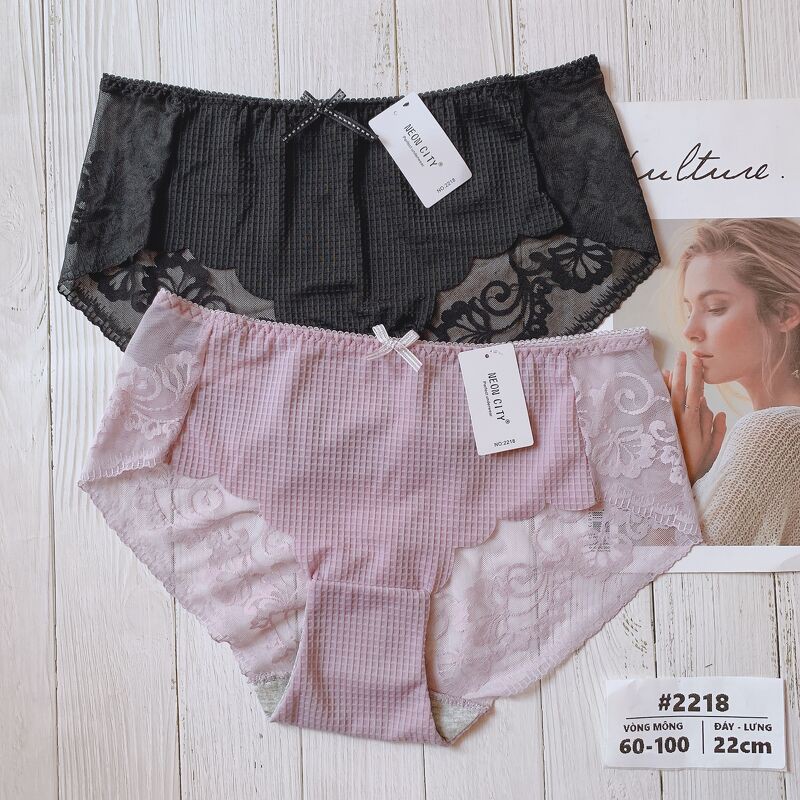 Combo sỉ 10 quần lót cotton tăm cao cấp, quần lót nữ form to 45-55kg 2219 C200