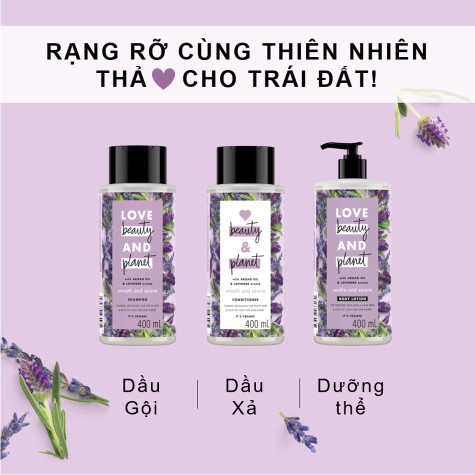 Dầu xả Thiên nhiên Love Beauty And Planet 400ml/chai:Tóc bồng bềnh