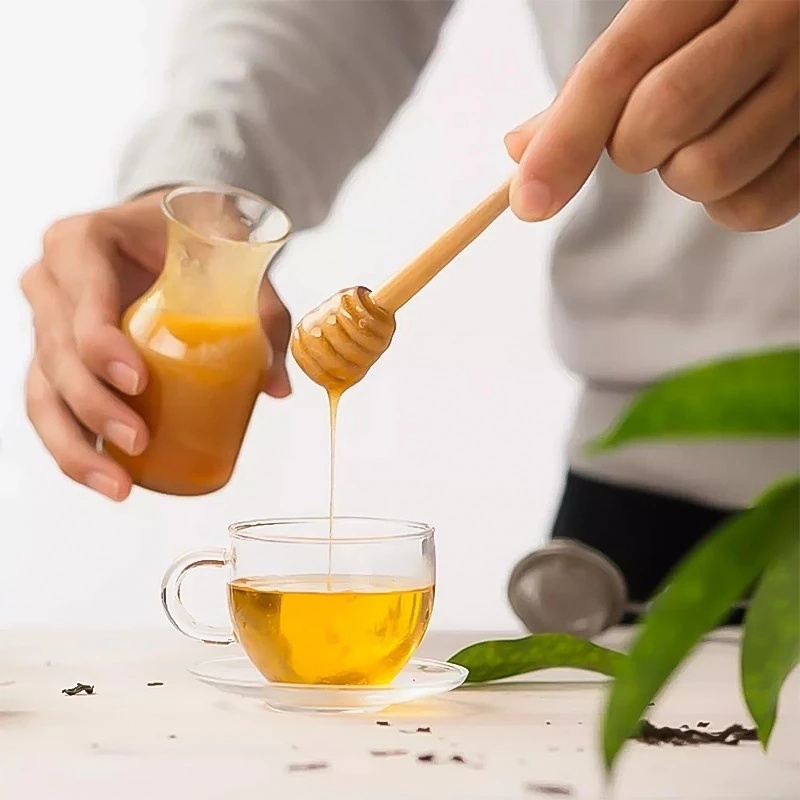 1 Muỗng Khuấy Mật Ong Bằng Thép Không Gỉ Tay Cầm Dài 8cm