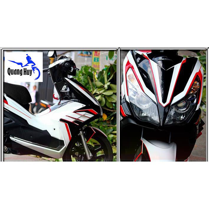 Tem trùm air blade ♦FREESHIP♦ trắng đỏ đen đời 2013-2014-2015, độ team trùm ab dán phủ dàn áo xe đỏ đen rẻ đẹp