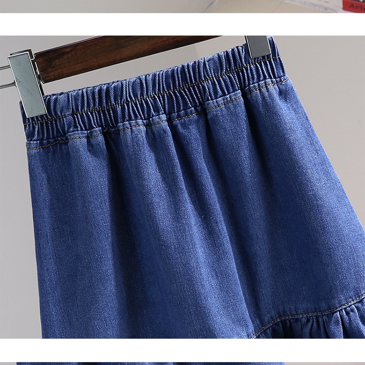 Đặc Biệt Mới Offer ~ Chân Váy Denim Ngắn Dáng Chữ a Xếp Ly Phong Cách Mới 2022 Cho Bé Gái