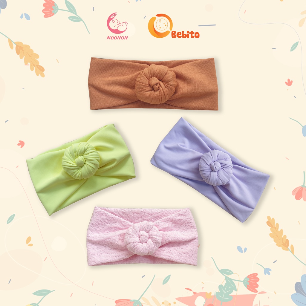 Mũ cho bé TURBAN băng đô củ tỏi cho bé gái vải premium cotton nhiều màu sắc - mã TUN11 - sp 5