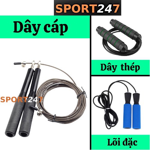 Dây nhảy thể lực giảm cân tập thể dục đàn hồi 2,9m tập gym Lõi Cáp - Thép - Hợp Kim cho vđv tập tại nhà và phòng tập