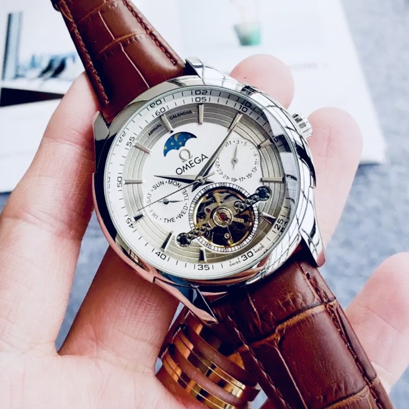Đồng hồ cơ nam OM9190 dây da cao cấp chạy máy tự động,Lộ máy bên trong siêu ngầu,bảo hành 1 năm - Hàng mới về